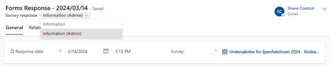 image: response admin form
