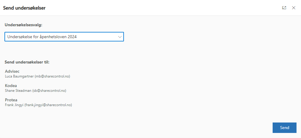 image: send undersøkelse popup